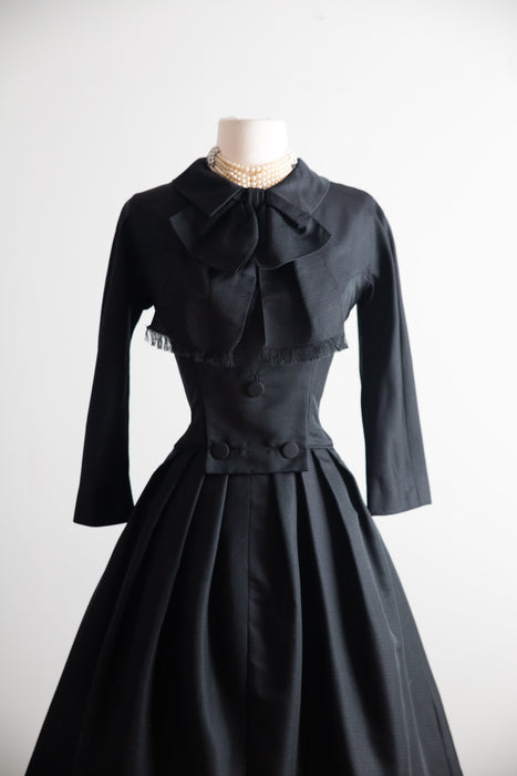 Gorgeous 1950's Harvey Berin Demi Couture Silk Faille Evening Dress / M