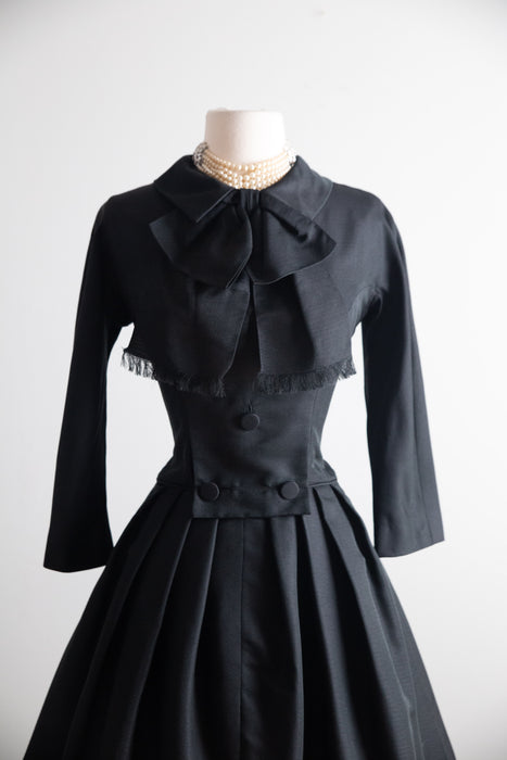 Gorgeous 1950's Harvey Berin Demi Couture Silk Faille Evening Dress / M