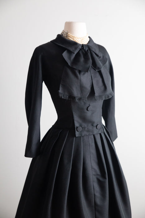 Gorgeous 1950's Harvey Berin Demi Couture Silk Faille Evening Dress / M