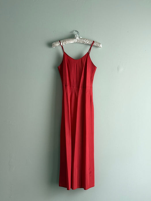 Stunning 1950’s Scarlet Lace Full Skirt Cocktail Dress / SM