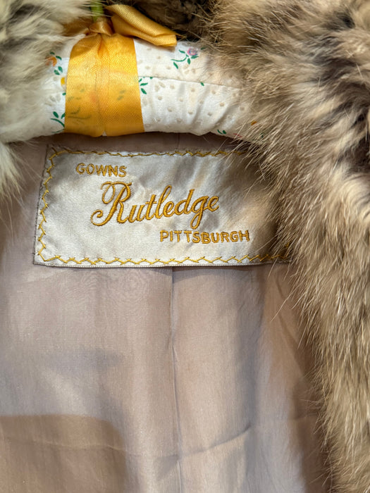 Rare 1920's Silk Brocade Evening Coat From Rutledge of Pittsburg / M