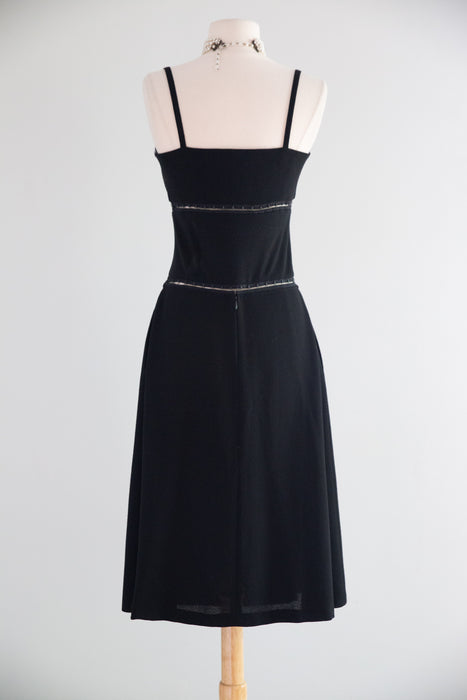 Sexy Vintage NOS Sybilla Corset Bodice Little Black Dress / SM