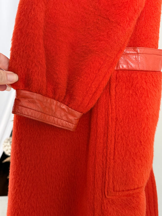 Iconic 1960’s Bonnie Cashin Coat in Persimmon Wool / ML