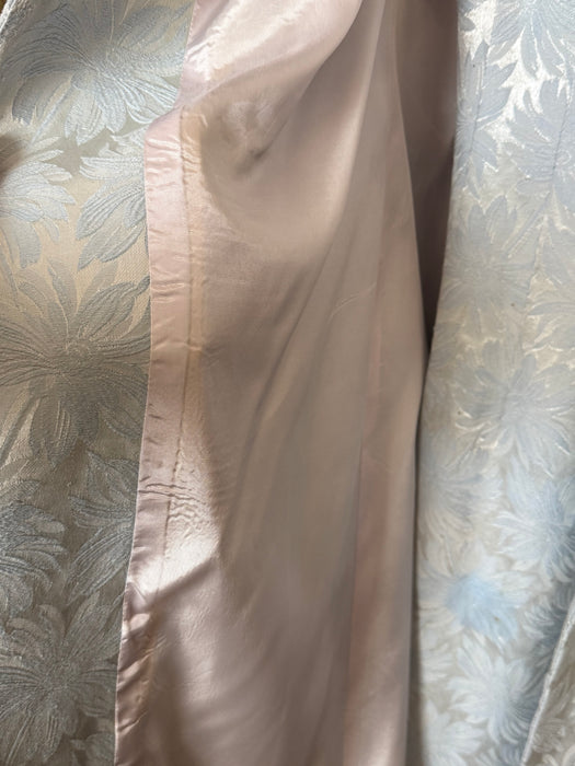 Glamorous 1950's Lilli Diamond Ice Blue Brocade Cocktail Dress & Matching Coat / S