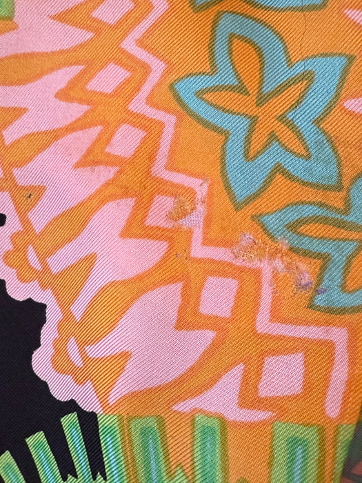 Fabulous 1960's Silk Paisley Print Coat By Arkin Imports / ML