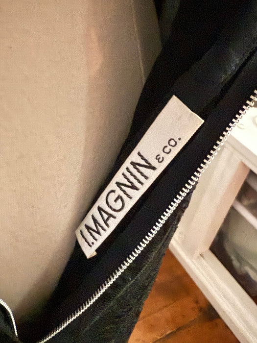 Elegant Early 1960's Feather Lace Evening Gown With Shoulder Swag From I.Magnin / M