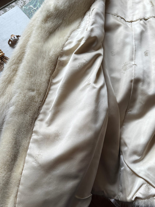 Glamorous 1960's Ivory Pearl Double Breasted Jacket From Schumacher / M