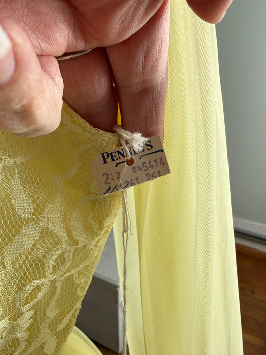 Prettiest Late 1950's Lemon Chiffon Party Dress By Loma, New With Original Tags / M