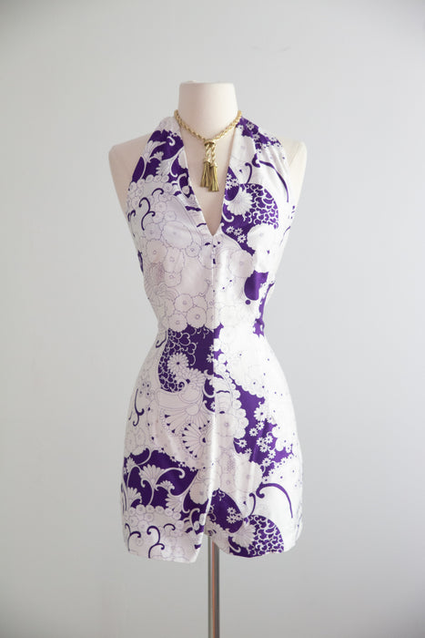Fabulous 1960's Patio Glamour 2pc. Sunsuit and Skirt Set By Alice / M
