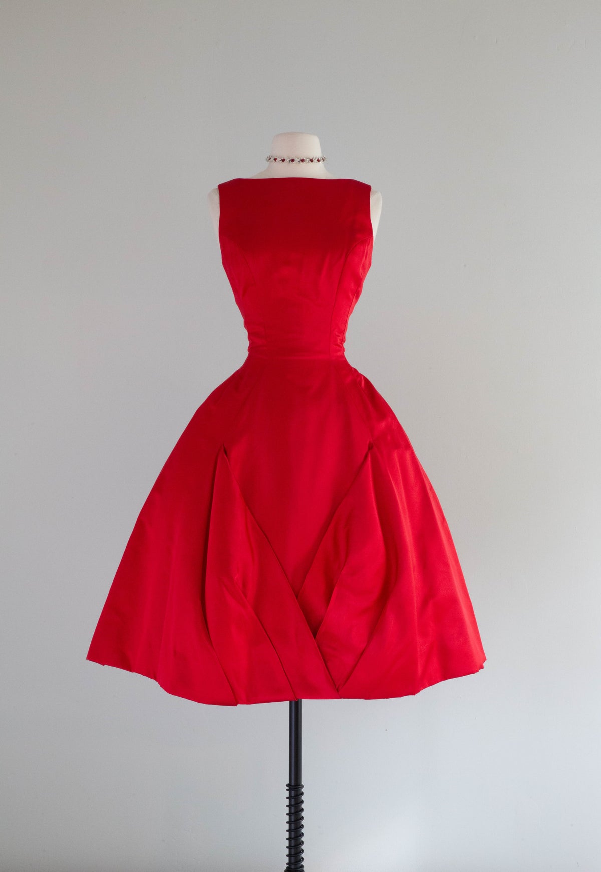 The Ultimate 1950's Red Silk Cocktail Dress By Estevez / SM Xtabay Vintage The Ultimate 1950's Red Silk Cocktail Dress By Estevez / SM Xtabay Vintage