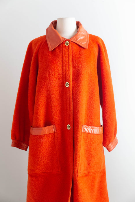 Iconic 1960’s Bonnie Cashin Coat in Persimmon Wool / ML