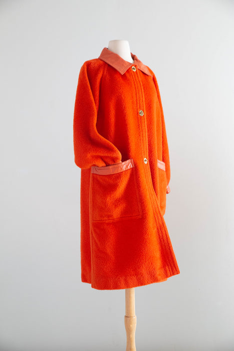 Iconic 1960’s Bonnie Cashin Coat in Persimmon Wool / ML