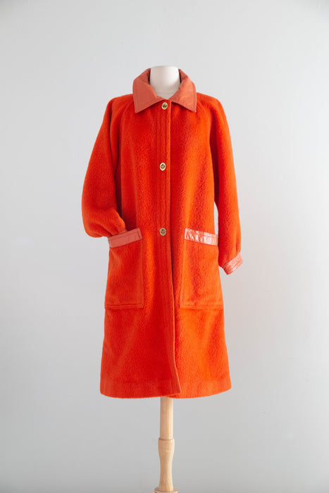 Iconic 1960’s Bonnie Cashin Coat in Persimmon Wool / ML