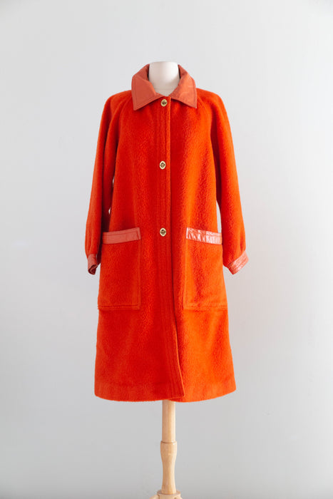 Iconic 1960’s Bonnie Cashin Coat in Persimmon Wool / ML