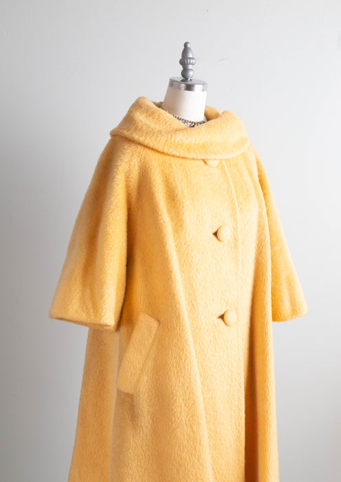 Glamorous 1960's Lilli Ann Honeymoon Mohair & Wool Swing Coat / SM