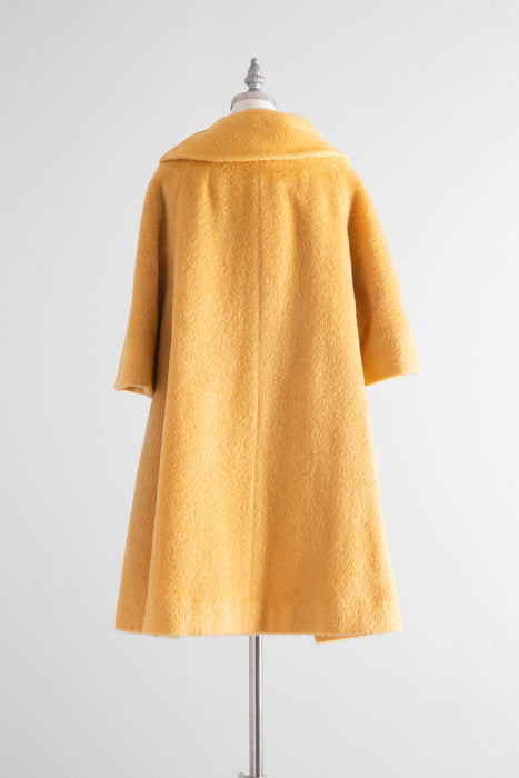 Glamorous 1960's Lilli Ann Honeymoon Mohair & Wool Swing Coat / SM