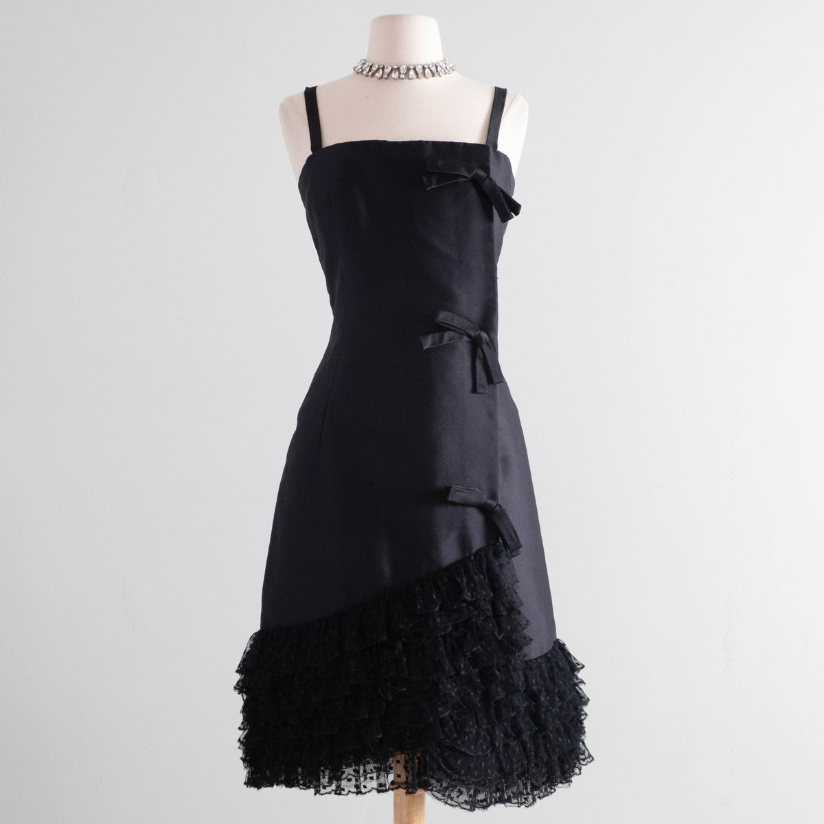 Rare 1958 Christian Dior Black Silk Evening Dress Designed By Yves Sai Xtabay Vintage Rare 1958 Christian Dior Black Silk Evening Dress Designed By Yves Sai Xtabay Vintage