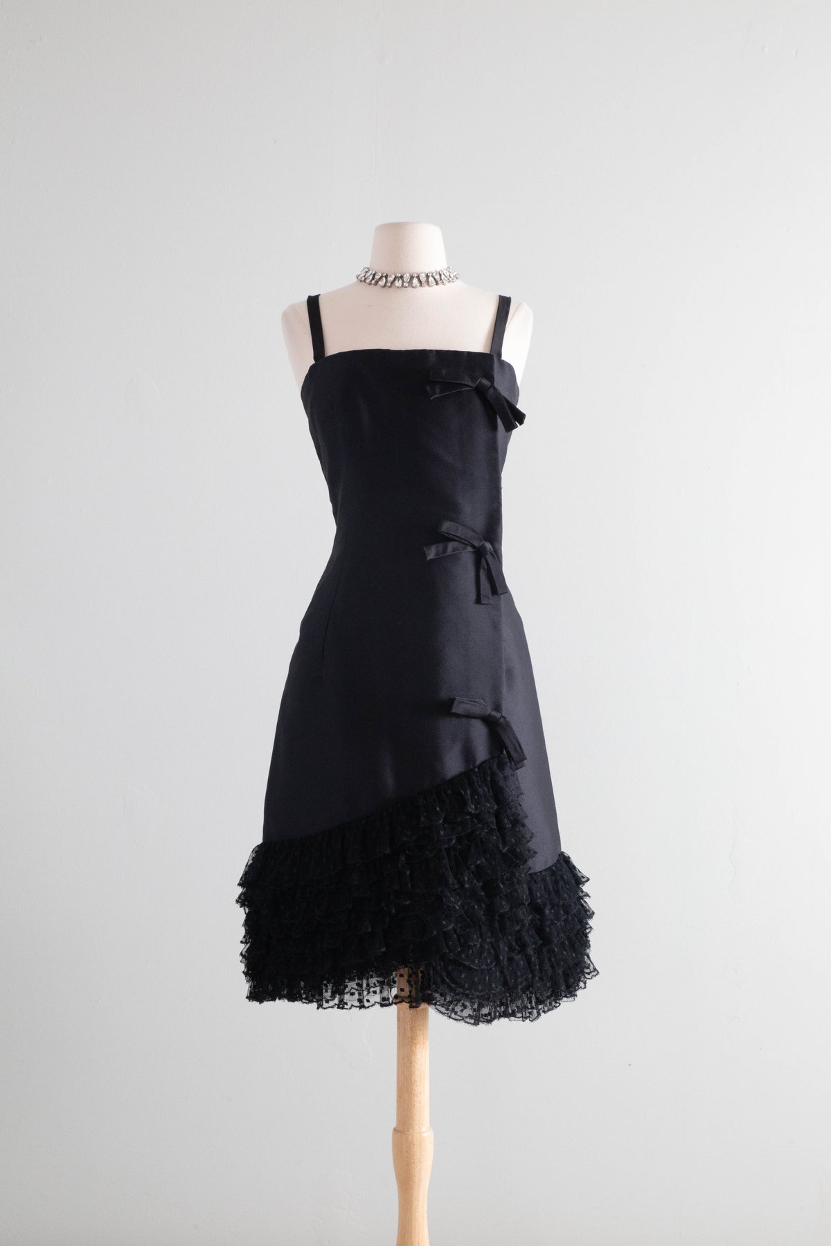 Rare 1958 Christian Dior Black Silk Evening Dress Designed By Yves Sai Xtabay Vintage Rare 1958 Christian Dior Black Silk Evening Dress Designed By Yves Sai Xtabay Vintage