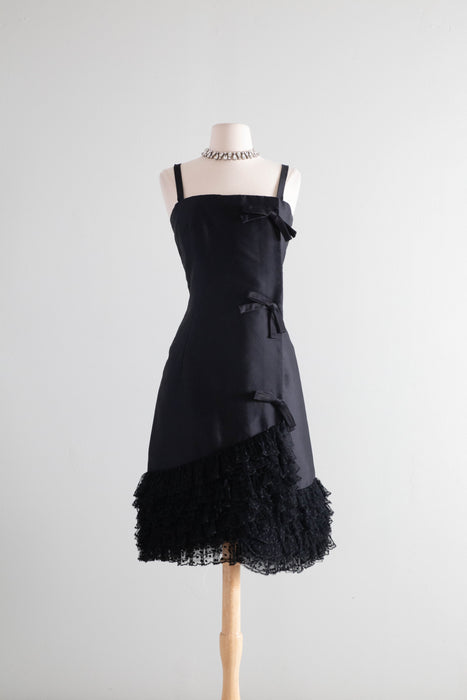 Rare 1958 Christian Dior Black Silk Evening Dress Designed By Yves Sai – Xtabay Vintage