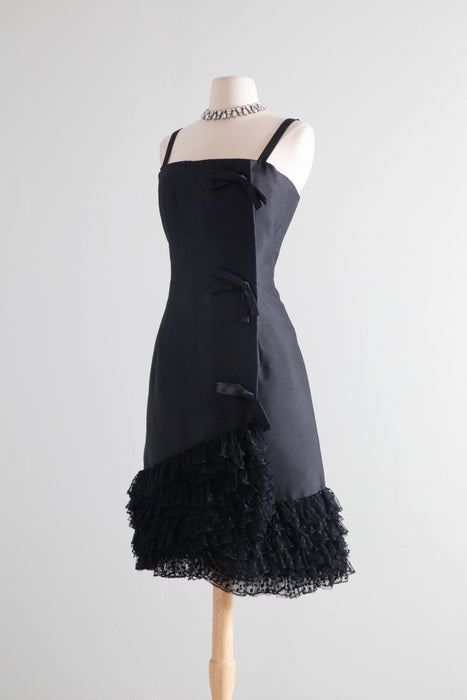 Rare 1958 Christian Dior Black Silk Evening Dress Designed By Yves Sai – Xtabay Vintage Rare 1958 Christian Dior Black Silk Evening Dress Designed By Yves Sai – Xtabay Vintage