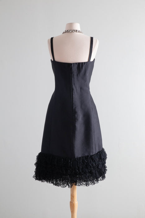 Rare 1958 Christian Dior Black Silk Evening Dress Designed By Yves Sai Xtabay Vintage Rare 1958 Christian Dior Black Silk Evening Dress Designed By Yves Sai Xtabay Vintage