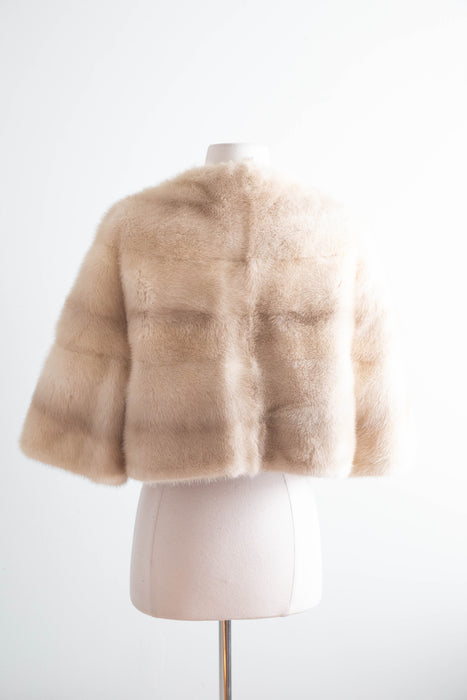 Layaway Final: Exquisite 1960’s Platinum Blond Mink Jacket With Opalescent Buttons / M