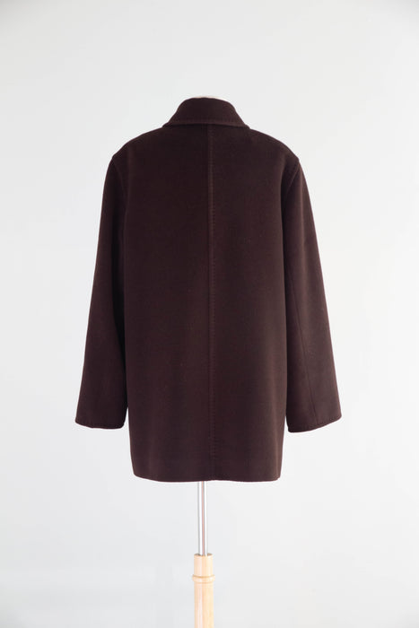 Timeless 1990’s Cinzia Rocca Italy Chocolate Virgin Wool Coat / ML