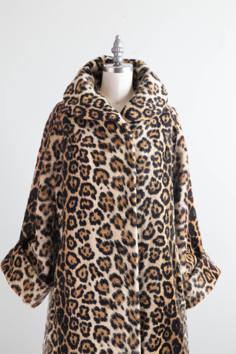 Glamorous and Iconic 1960's Leopard Print Swing Coat / Medium