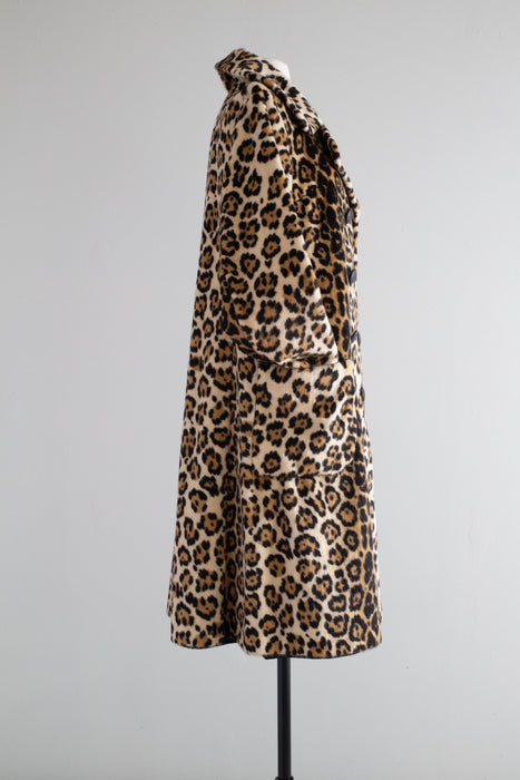 Iconic 1960's Leopard Print Ladies Glamour Coat By Safari / ML