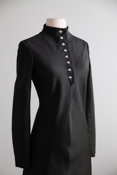 Chic 1960's Teal Traina Minimalist Cocktail Dress / S