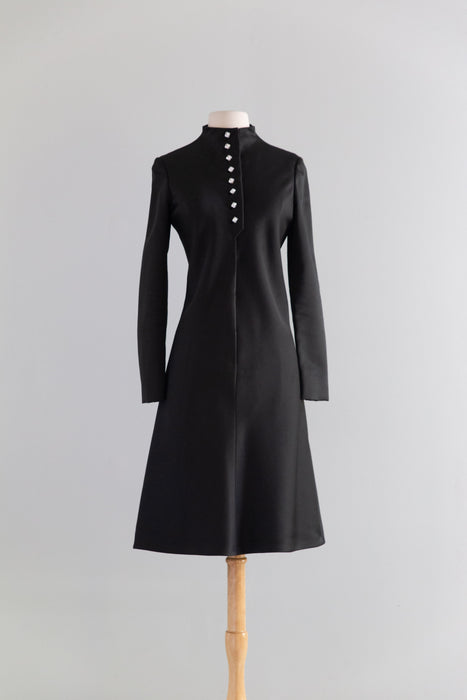 Chic 1960's Teal Traina Minimalist Cocktail Dress / S