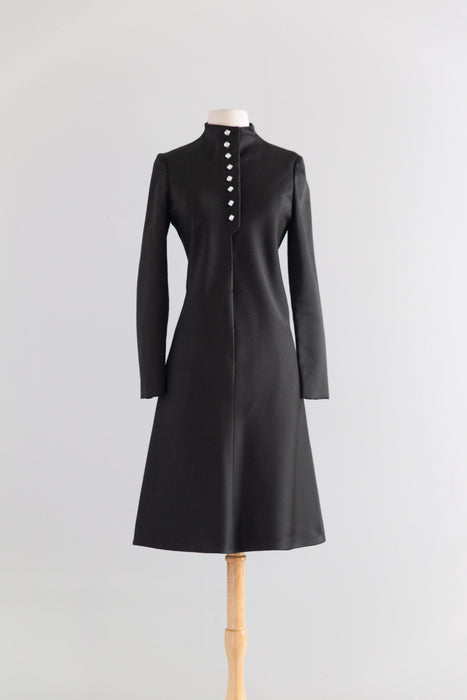 Chic 1960's Teal Traina Minimalist Cocktail Dress / S