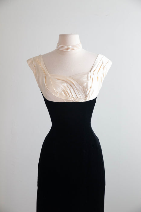 Iconic 1950's Ceil Chapman Velvet Cocktail Dress & Matching Jacket / S