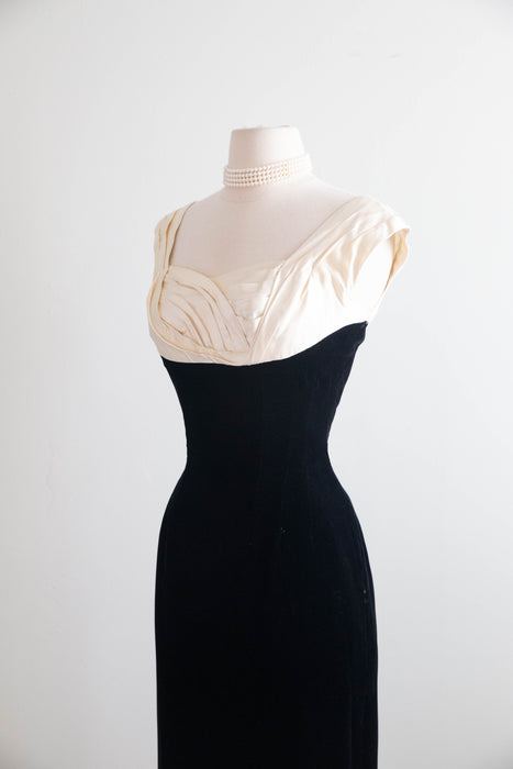 Iconic 1950's Ceil Chapman Velvet Cocktail Dress & Matching Jacket / S