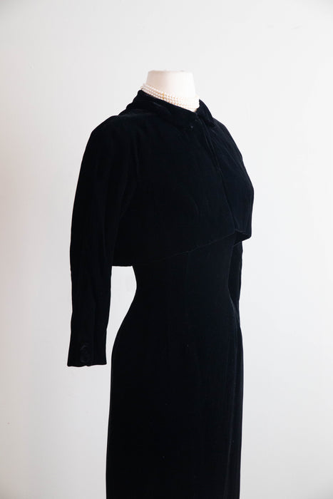 Iconic 1950's Ceil Chapman Velvet Cocktail Dress & Matching Jacket / S