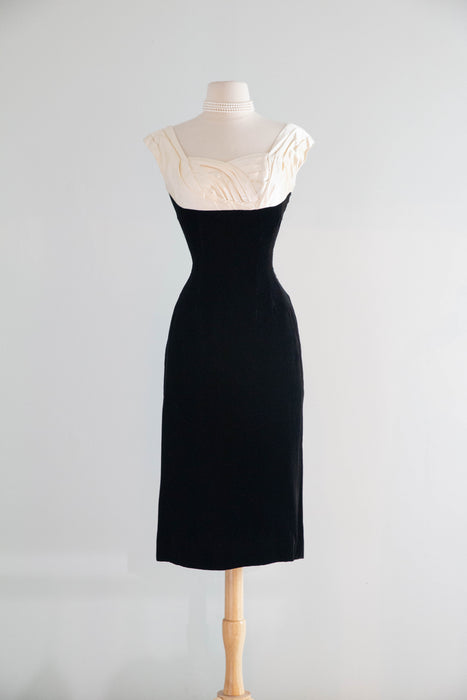 Iconic 1950's Ceil Chapman Velvet Cocktail Dress & Matching Jacket / S