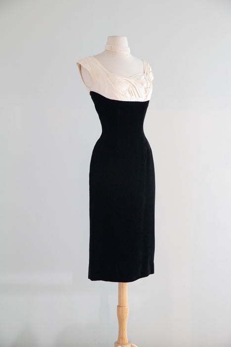Iconic 1950's Ceil Chapman Velvet Cocktail Dress & Matching Jacket / S