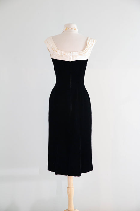 Iconic 1950's Ceil Chapman Velvet Cocktail Dress & Matching Jacket / S