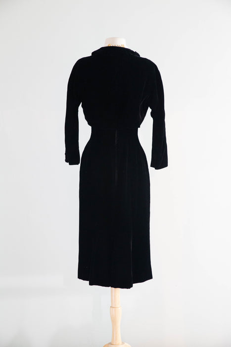 Iconic 1950's Ceil Chapman Velvet Cocktail Dress & Matching Jacket / S