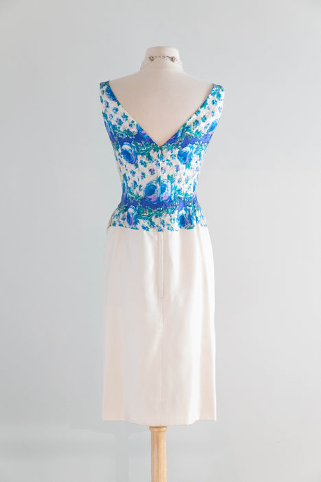 Glamorous Late 1950s Pat Sandler for Highlight Sequin-Embroidered Silk Cocktail Dress / SM