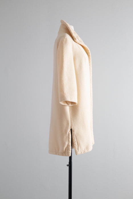 Cozy Sophistication 1960's Lilli Ann Knit Wear Vanilla Twin Set / Medium
