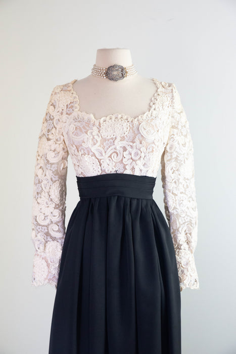 Fabulous 1970's Romantica By Victor Costa Evening Gown  / SM