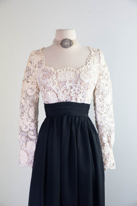 Fabulous 1970's Romantica By Victor Costa Evening Gown  / SM