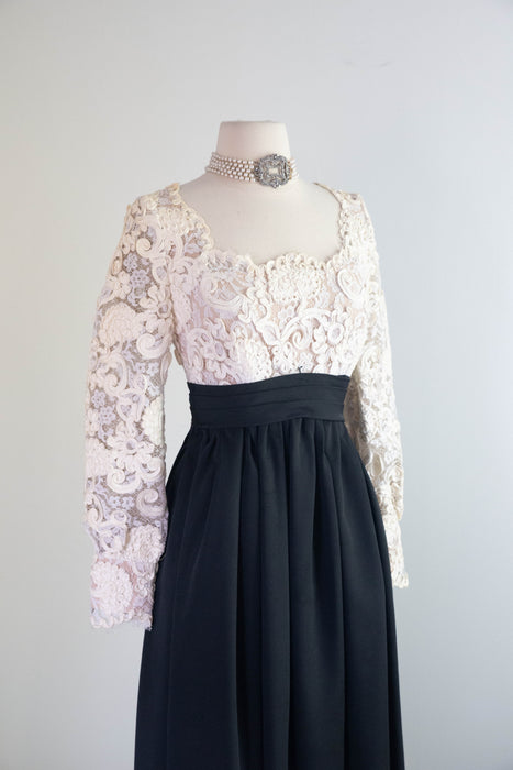 Fabulous 1970's Romantica By Victor Costa Evening Gown  / SM