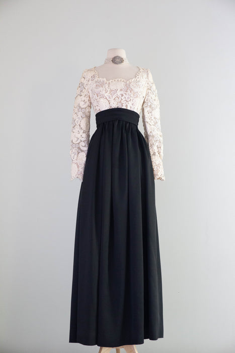 Fabulous 1970's Romantica By Victor Costa Evening Gown  / SM