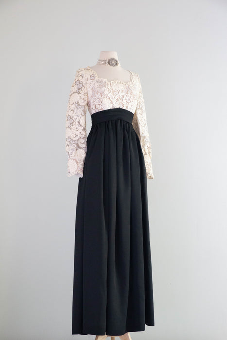 Fabulous 1970's Romantica By Victor Costa Evening Gown  / SM