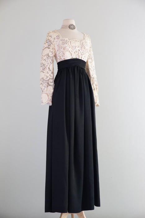 Fabulous 1970's Romantica By Victor Costa Evening Gown  / SM