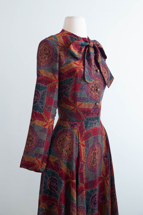 Museum Worthy Early 1950's Claire McCardell For Townley Silk Day Dress / S