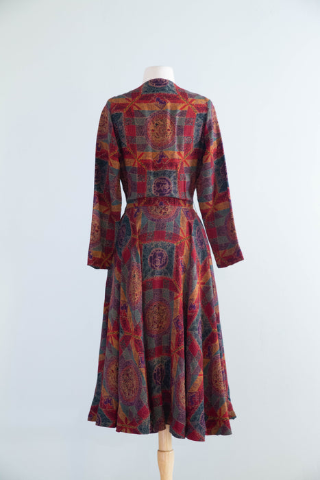 Museum Worthy Early 1950's Claire McCardell For Townley Silk Day Dress / S