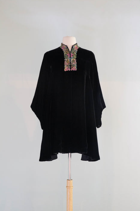 Exquisite 1940’s Silk Velvet Beaded Evening Jacket From Nicholas Ungar / Medium